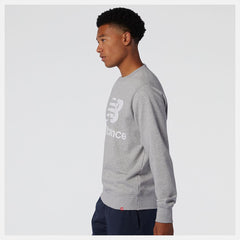 Hoodies & Sweatshirts | Men New Balance NB Essentials Stacked Logo Crew Athletic Grey