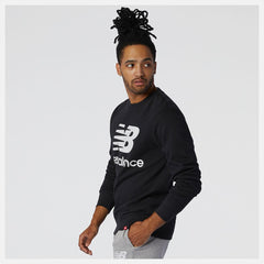 Hoodies & Sweatshirts | Men New Balance NB Essentials Stacked Logo Crew Black