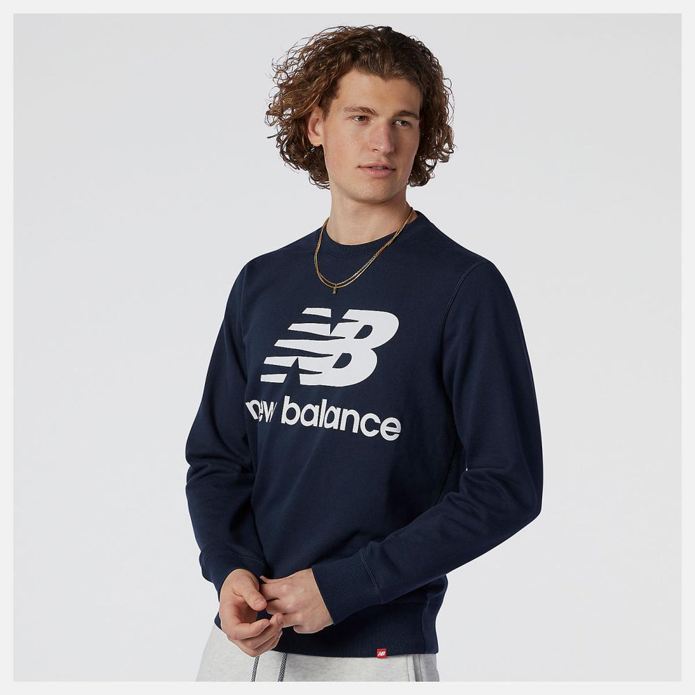 Hoodies & Sweatshirts | Men New Balance NB Essentials Stacked Logo Crew Eclipse