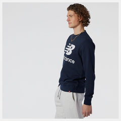 Hoodies & Sweatshirts | Men New Balance NB Essentials Stacked Logo Crew Eclipse