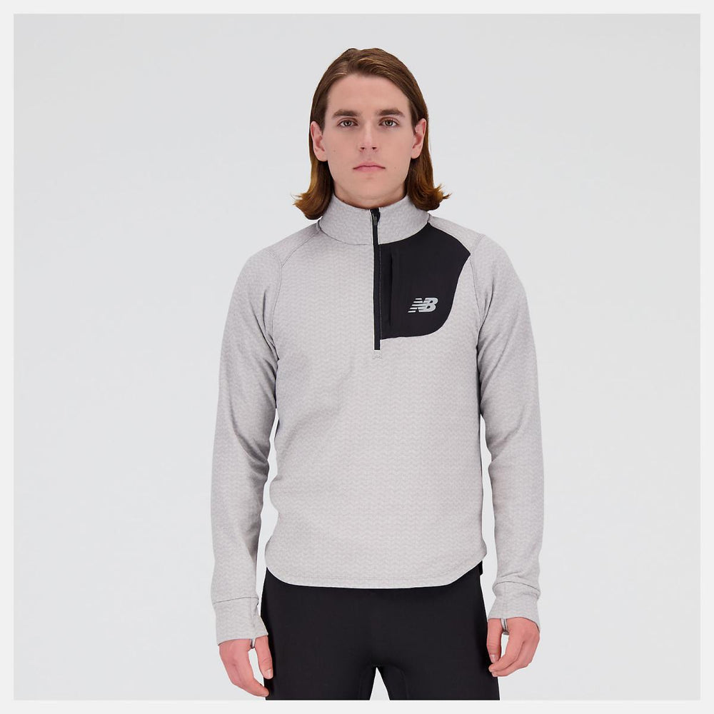 Hoodies & Sweatshirts | Men New Balance NB Heat Grid Half Zip Athletic Grey
