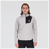 Hoodies & Sweatshirts | Men New Balance NB Heat Grid Half Zip Athletic Grey