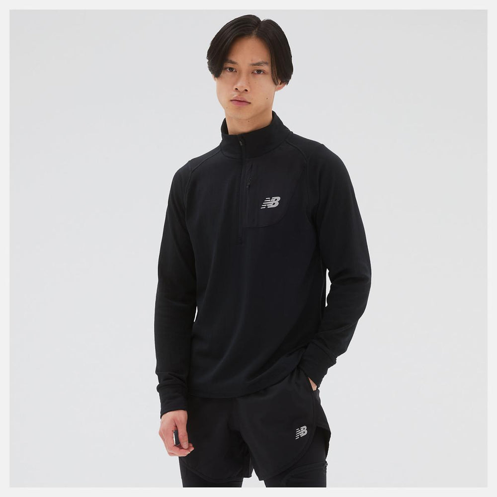 Hoodies & Sweatshirts | Men New Balance NB Heat Grid Half Zip Black