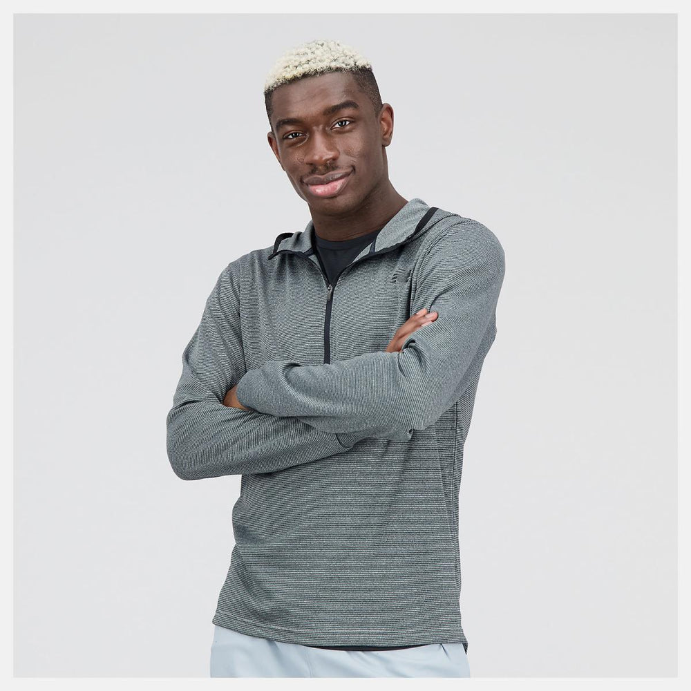 Hoodies & Sweatshirts | Men New Balance Tenacity Hooded 1/4 Zip Light Aluminum