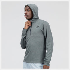 Hoodies & Sweatshirts | Men New Balance Tenacity Hooded 1/4 Zip Light Aluminum