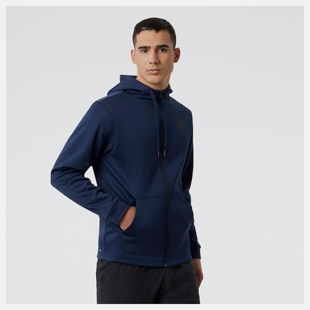 Hoodies & Sweatshirts | Men New Balance Tenacity Performance Fleece Full Zip Hoodie Natural Indigo