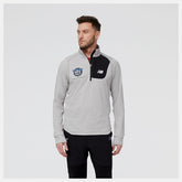 Hoodies & Sweatshirts | Men New Balance United Airlines NYC Half NB Heat Grid Half Zip Athletic Grey