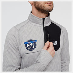 Hoodies & Sweatshirts | Men New Balance United Airlines NYC Half NB Heat Grid Half Zip Athletic Grey