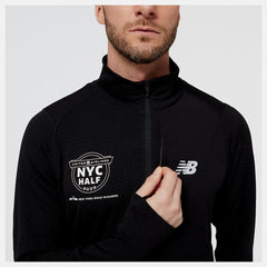 Hoodies & Sweatshirts | Men New Balance United Airlines NYC Half NB Heat Grid Half Zip Black