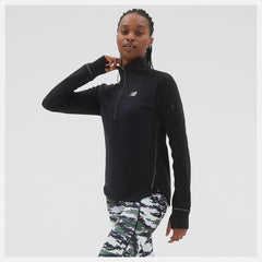 Hoodies & Sweatshirts | Women New Balance NB Heat Grid Half Zip Black