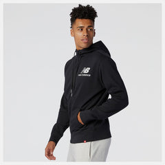 Jackets & Vests | Men New Balance NB Essentials Stacked Full Zip Hoodie Black