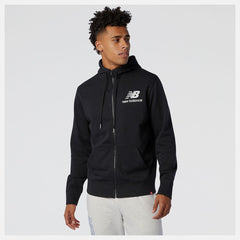 Jackets & Vests | Men New Balance NB Essentials Stacked Full Zip Hoodie Black