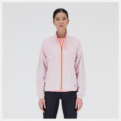 Jackets & Vests | Women New Balance Printed Impact Run Light Pack Jacket Stone Pink