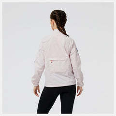 Jackets & Vests | Women New Balance United Airlines NYC Half Printed Impact Run Packable Jacket Stone Pink