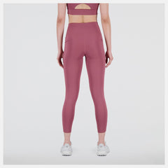 Pants & Leggings | Women New Balance Shape Shield 7/8 High Rise Pocket Tight Washed Burgundy