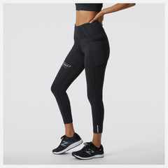 Pants & Leggings | Women New Balance United Airlines NYC Half Shape Shield 7/8 High Rise Pocket Tight Black