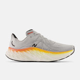 Running | Men New Balance Fresh Foam X More V4 Aluminum Grey With Neon Dragonfly And Hot Marigold