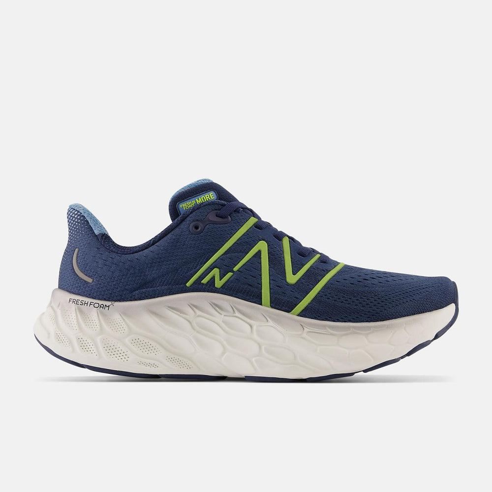Running | Men New Balance Fresh Foam X More V4 Nb Navy With Cosmic Pineapple And Heritage Blue