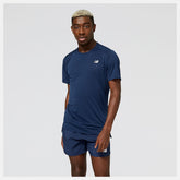 Shirts | Men New Balance Accelerate Short Sleeve Natural Indigo