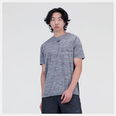 Shirts | Men New Balance Impact Run Luminous Short Sleeve Black Heather