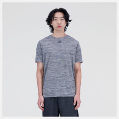 Shirts | Men New Balance Impact Run Luminous Short Sleeve Black Heather