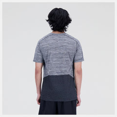 Shirts | Men New Balance Impact Run Luminous Short Sleeve Black Heather
