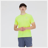 Shirts | Men New Balance Impact Run Short Sleeve Cosmic Pineapple Heather