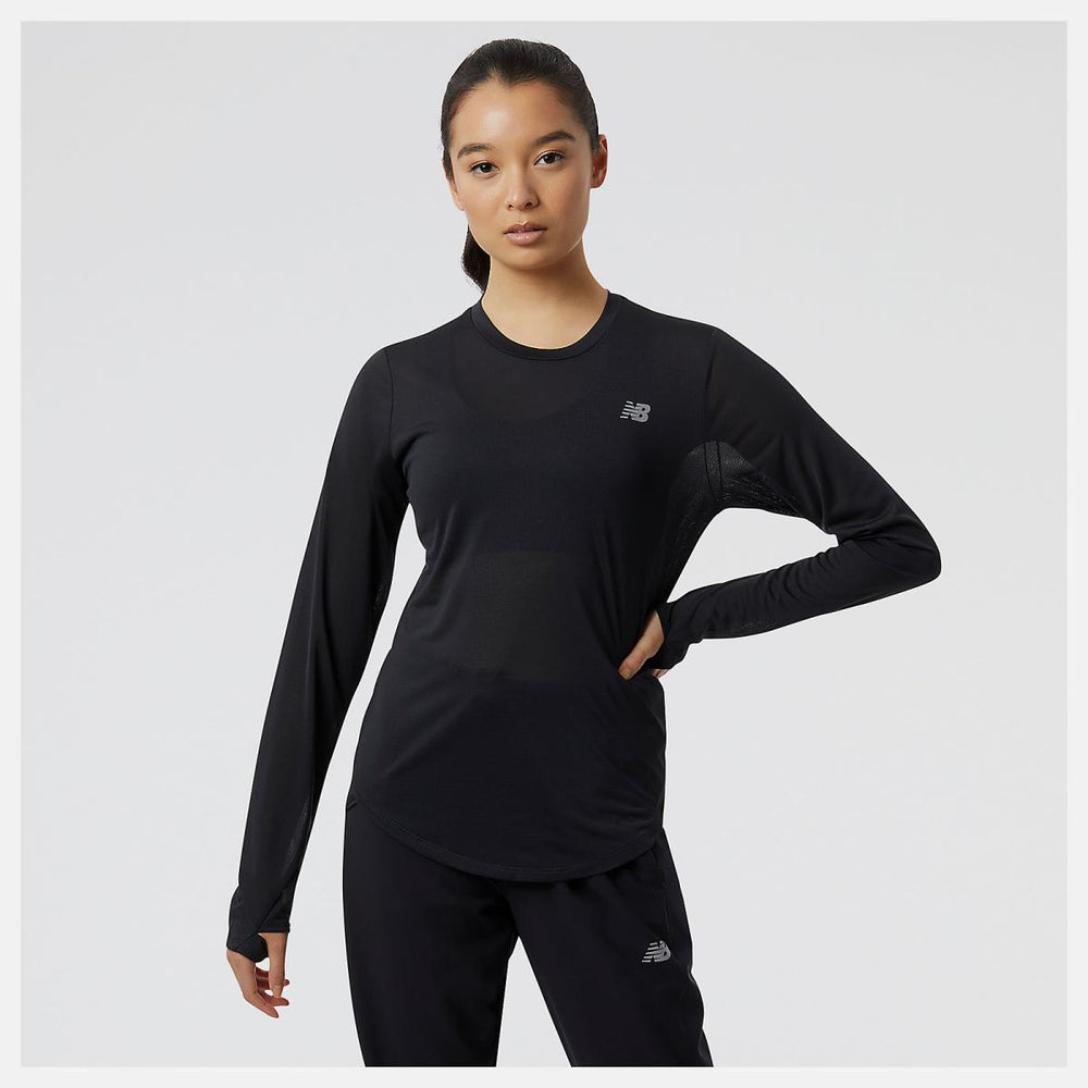 Shirts | Women New Balance Accelerate Long Sleeve Top Black