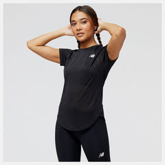 Shirts | Women New Balance Accelerate Short Sleeve Top Black