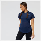 Shirts | Women New Balance Accelerate Short Sleeve Top Natural Indigo