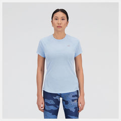 Shirts | Women New Balance Impact Run Short Sleeve Blue Haze Heather