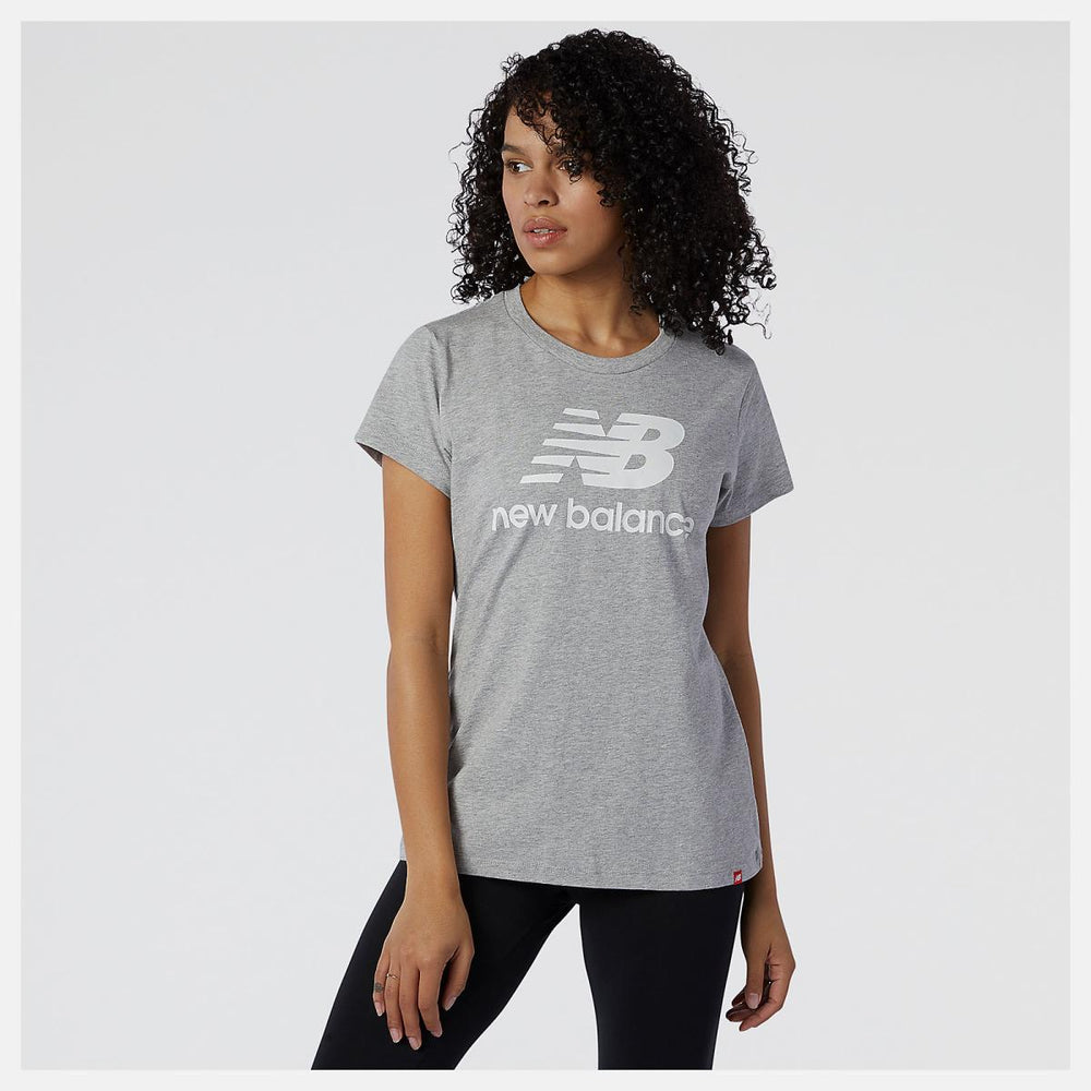 Shirts | Women New Balance NB Essentials Stacked Logo Tee Athletic Grey