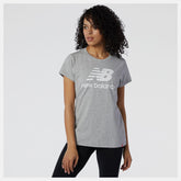 Shirts | Women New Balance NB Essentials Stacked Logo Tee Athletic Grey
