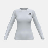Shirts | Women New Balance W Baselayer Long Sleeve Top White