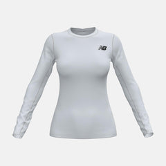 Shirts | Women New Balance W Baselayer Long Sleeve Top White