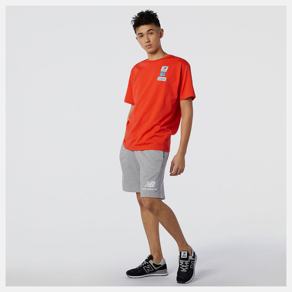 Shorts | Men New Balance NB Essentials Stacked Logo Short Athletic Grey
