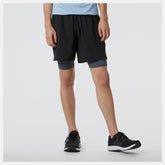 Shorts | Men New Balance R.W.Tech 7 Inch 2-in-1 Short Black