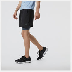 Shorts | Men New Balance R.W.Tech 7 Inch 2-in-1 Short Black