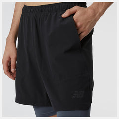 Shorts | Men New Balance R.W.Tech 7 Inch 2-in-1 Short Black