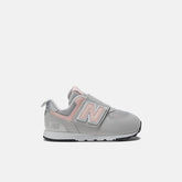 Size 0 - 10 | Kids New Balance 574 NEW-B Hook & Loop Rain Cloud With Pink Haze