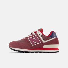 Size 10.5 - 3 | Kids New Balance 574 Washed Burgundy With Nb Navy