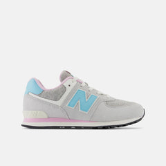 Size 3.5 - 7 | Kids New Balance 574 Brighton Grey With Summer Aqua And Lilac Cloud