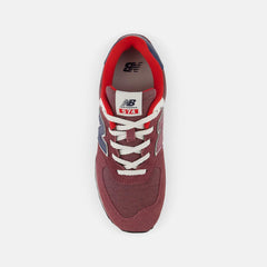 Size 3.5 - 7 | Kids New Balance 574 Washed Burgundy With Nb Navy