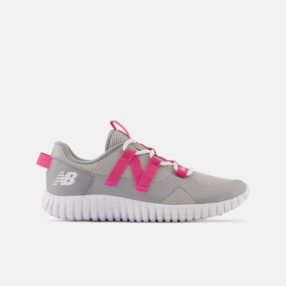 Size 3.5 - 7 | Kids New Balance PLAYGRUV V2 Bungee Grey With Hi-pink
