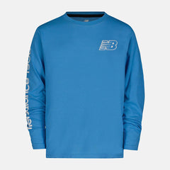 Tops | Kids New Balance Essential Core Long Sleeve Logo Tee Sky Blue