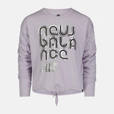 Tops | Kids New Balance Girls Long Sleeve Knotted Tee Grey Violet