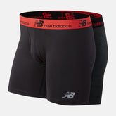 Underwear | Men New Balance Mens 6 Inch Boxer Brief 2 Pack Black