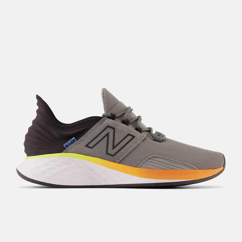 Walking | Men New Balance Fresh Foam Roav Harbor Grey With Blaze Orange And Cosmic Pineapple