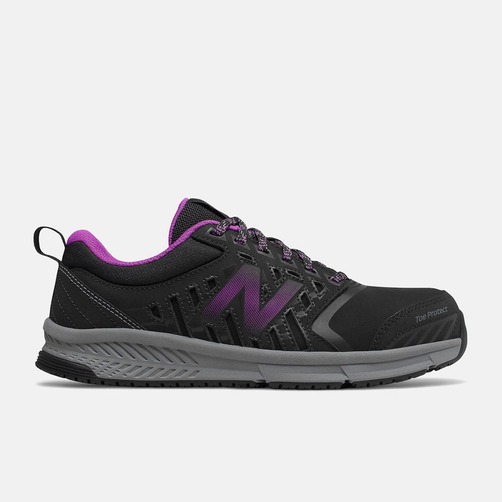 Work Shoes | Women New Balance 412v1 Alloy Toe Black With Purple