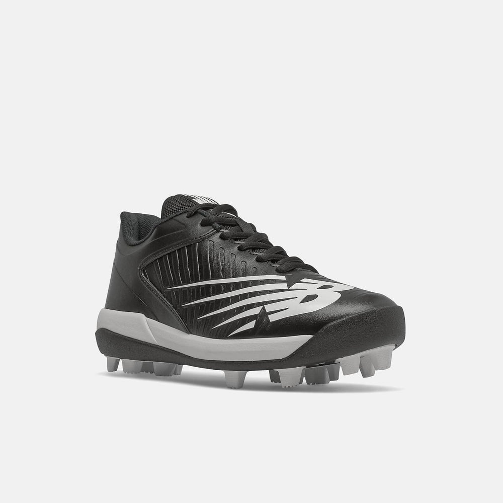 Cleats | Kids New Balance 4040 V6 Rubber Molded Black With White